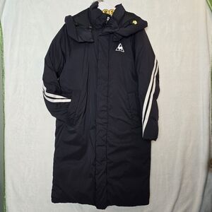 Le Coq Sportif Goose Down And Feather Black Parka Coat S 90